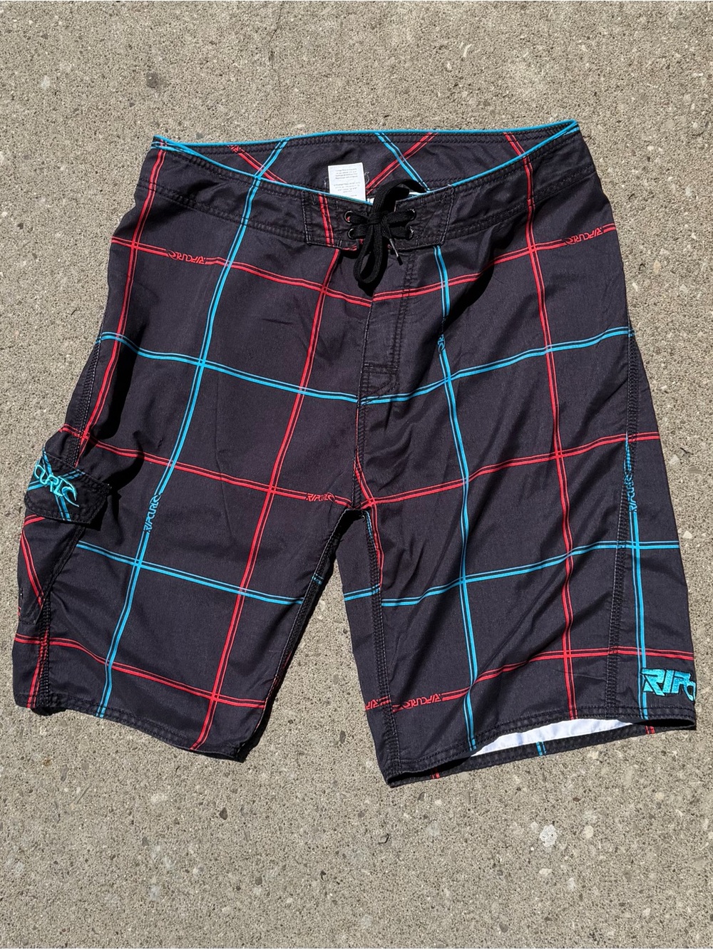 Y2K plaid rip curl boardshort boardies surf Skate